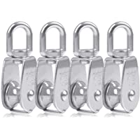 YANSHON Poleas de Bloque de única 15MM Acero INOX 304- Bloques de Polea monobloque grúa M15 giratoria de polea de Gancho…